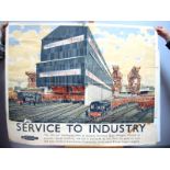 A British Railways (Southern Region) Poster "Service to Industry", showing the new ore discharging