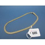 A Flat Link Necklace, of uniform design to snap clasp, stamped "9k".