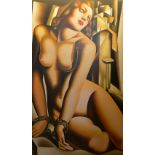 *After Tamara De Lempicka (Polish 1898-1980) 'Female Nude in Chains' Oil on canvas,