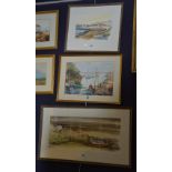 G Duguid 'Cramond Quayside' Watercolour, signed & dated 1955 lower left, 25 x 37cm,