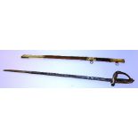 A Victorian officer's sword, with pierced gilt metal hilt, shagreen grip,