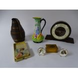 A mixed lot of sundry collectables, to include Mauchline ware box, Hancocks ivory ware jug,