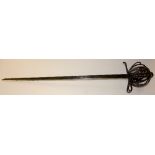 A reproduction Scottish steel basket hilt sword,