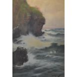 Thomas Swift Hutton (1875-1935) 'Rough Seas' Watercolour, signed lower right,