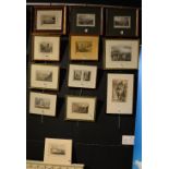 A collection of Edinburgh engravings, to also include Warwick Castle & Rossie Priory,