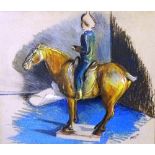 *Harry Keay (Scottish 1914-1994) 'Figure on Tang Horse' Pastel,
