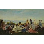 Edvard Corilton (?) (Late 19th Century) 'Picnic Scene' Oil on canvas, signed lower right,