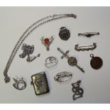 A small collection of silver jewellery, to include two brooches and a pendant by Ola Gorie,