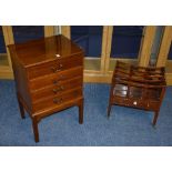 A mahogany music cabinet, with four drawers, 'Fyne Lady' stamp to interior,