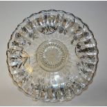 A sterling silver overlaid glass circular plate,