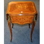 A French Louis XVI style marquetry & Kingwood side table,