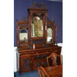 A Victorian style reproduction mirror back sideboard,