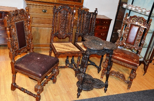 Two Victorian style hall chairs, 100 x 106cm high,
