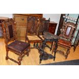 Two Victorian style hall chairs, 100 x 106cm high,