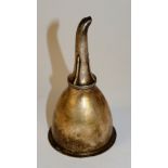 A George III old Sheffield plate wine funnel, of conventional form, strainer to interior,