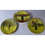 Three Royal Doulton 'Dickens' ware plates, to include plate with image of Fagin, 26,