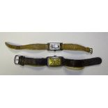 A vintage lady's Zentra wristwatch, on beige leather strap,