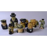 Eight Winston Churchill themed Toby and character jugs,