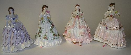 Four limited edition Royal Worcester figurines, including 'Royal Debut' 2430/12,500,