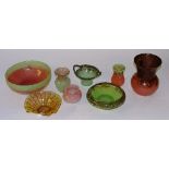 Eight pieces of Vasart glass,