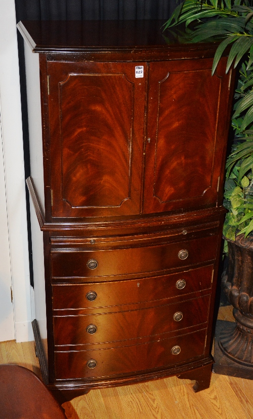 A reproduction display cabinet on chest,