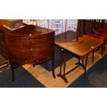 An Edwardian mahogany inlaid Sutherland table, 63cm high x 71cm wide,