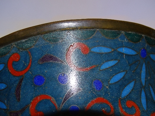 Five pieces of Chinese and Japanese cloisonne, comprising of two bowls, - Image 3 of 12