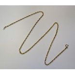 A 9ct gold link chain, stamped 375 to clasp, 57cm long (unfastened), 11.