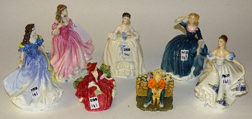 Seven Royal Doulton statuette's, comprising of 'Kelly' HN2478, 'Rebecca' HN4041, 'Lauren' HN3975,