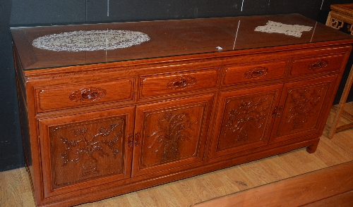 A Chinese hardwood sideboard,