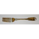 A Scottish provincial silver fiddle pattern table fork, hallmarks for David Greig (c.