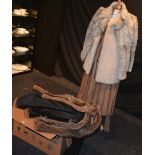 A collection of vintage fur coats, to include mink, lamb skin, fox,