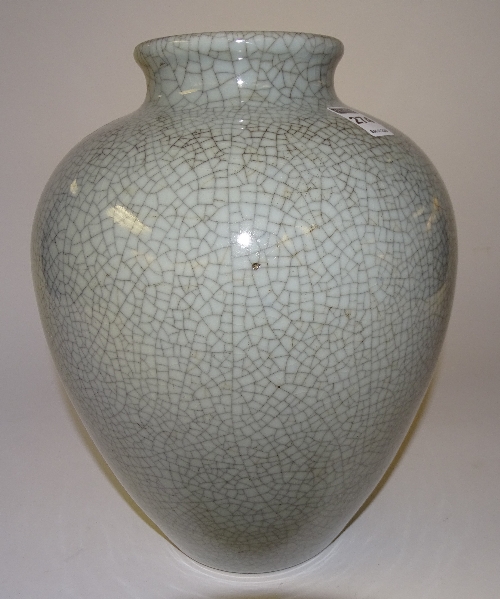 A Chinese crackle glaze ovoid vase, with Chien Lung marks to base, - Image 3 of 5