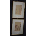 Alex Burke 'The Bristo Porte' & 'The Cowgate' Pair of Edinburgh watercolours,