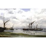 Edward Ashton Cannell (1927-1994) 'Pinmill' Watercolour , signed lower right,