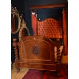 A Victorian mahogany two poster double bed,