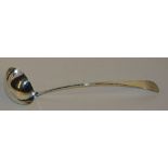 A large George III Scottish provincial silver ladle, hallmarks for Nathaniel Gillet of Aberdeen,
