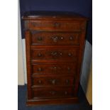 A 19th century walnut Wellington style chest of drawers,