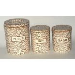 A set of 22 matching 'Cobblestone' pattern kitchen jars by Maling, comprising of sultanas,