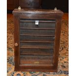 A vintage wall hanging collectors/tool cabinet,