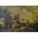 TL Hopland (19th Century) 'Rural Cottage landscape' Oil on canvas, signed lower middle,