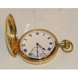 A 9ct gold full hunter pocket watch,