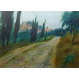 Edward Gage MBE RSW PSSA (1925-2000) 'The Road to Vitalades' Watercolour,