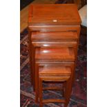 A Chinese 'quarteto' hardwood nest of four tables,