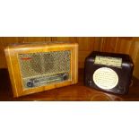 Two vintage wireless radios, one by Bush, the other in wooden casing by PYE Cambridge,