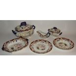 A Ridgways 'Simlay' pattern part pottery dinner set, to include tureens, serving platters, plates,