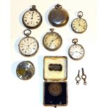 A small quantity of silver pocket watches,