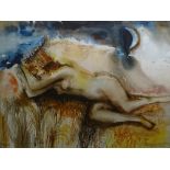 Edward Gage MBE RSW PSSA (1925-2000) 'Sleeping Sand Goddess' Watercolour,