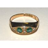 An Edwardian 18ct gold emerald and diamond ring,