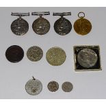 Three 1914-18 British war medals, for 3918 SJT JR Laidlaw, 1 Sco-H no.12323, Pte W Hay, Gordons no.